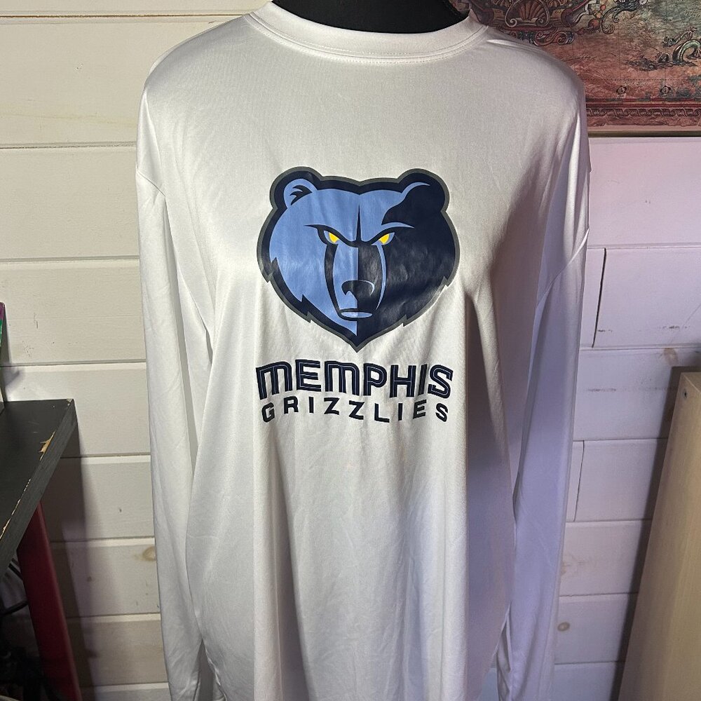 Memphis Grizzlies NBA Ultra XL White Long Sleeve Jersey (Beer Sponsor)